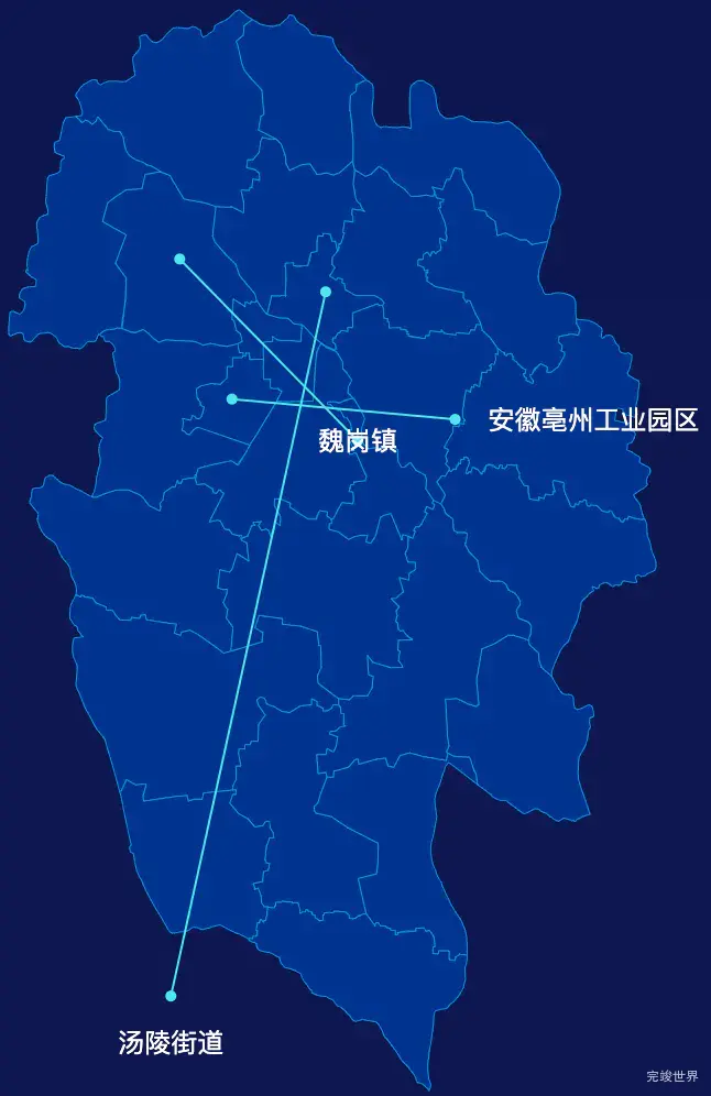 echarts亳州市谯城区geoJson地图自定义引导线