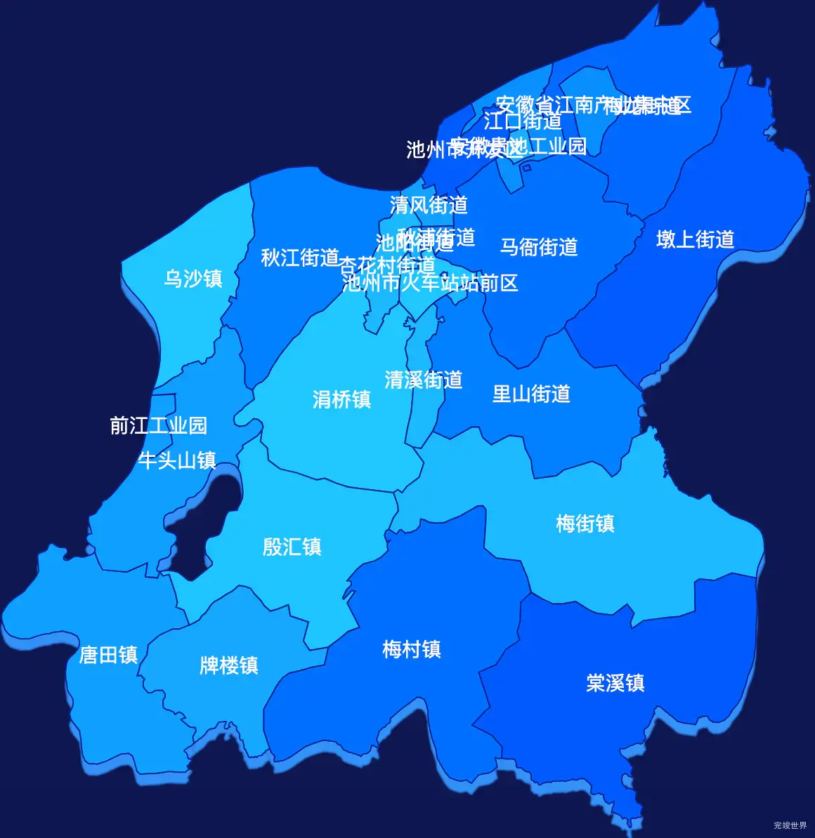 echarts池州市贵池区geoJson地图 visualMap控制地图颜色