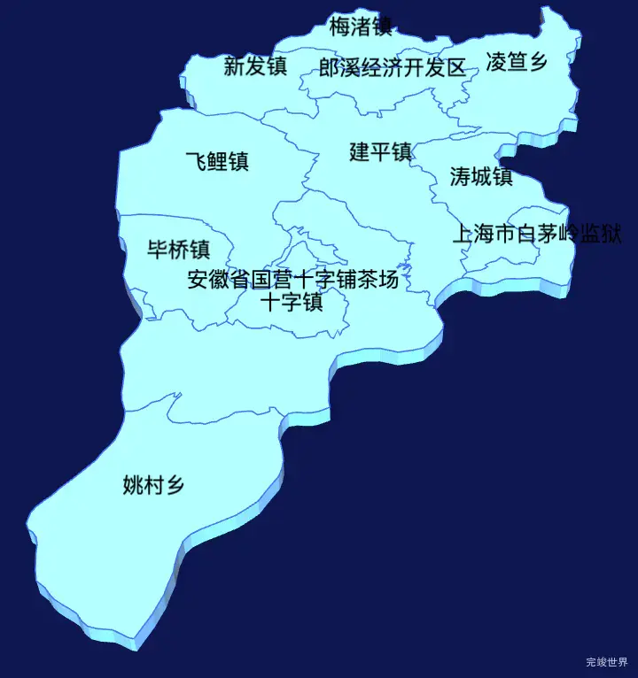 echarts宣城市郎溪县geoJson地图3d地图