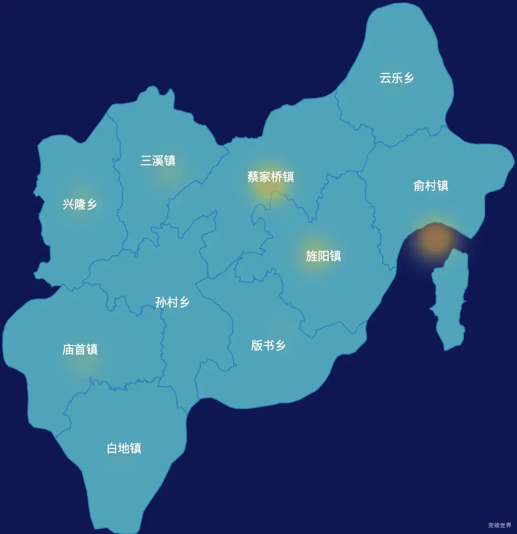 echarts宣城市旌德县geoJson地图热力图