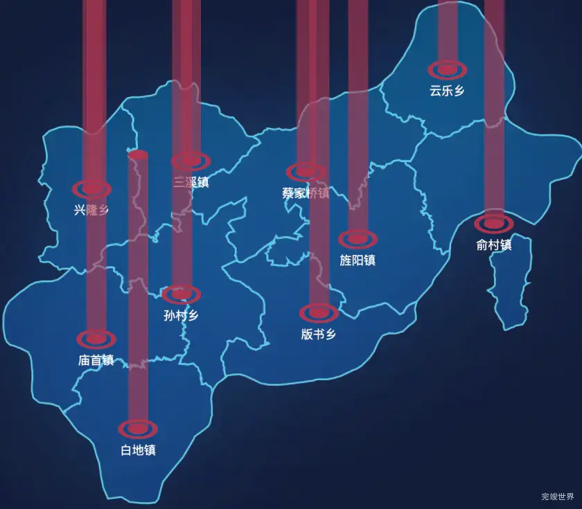 echarts宣城市旌德县geoJson地图添加柱状图