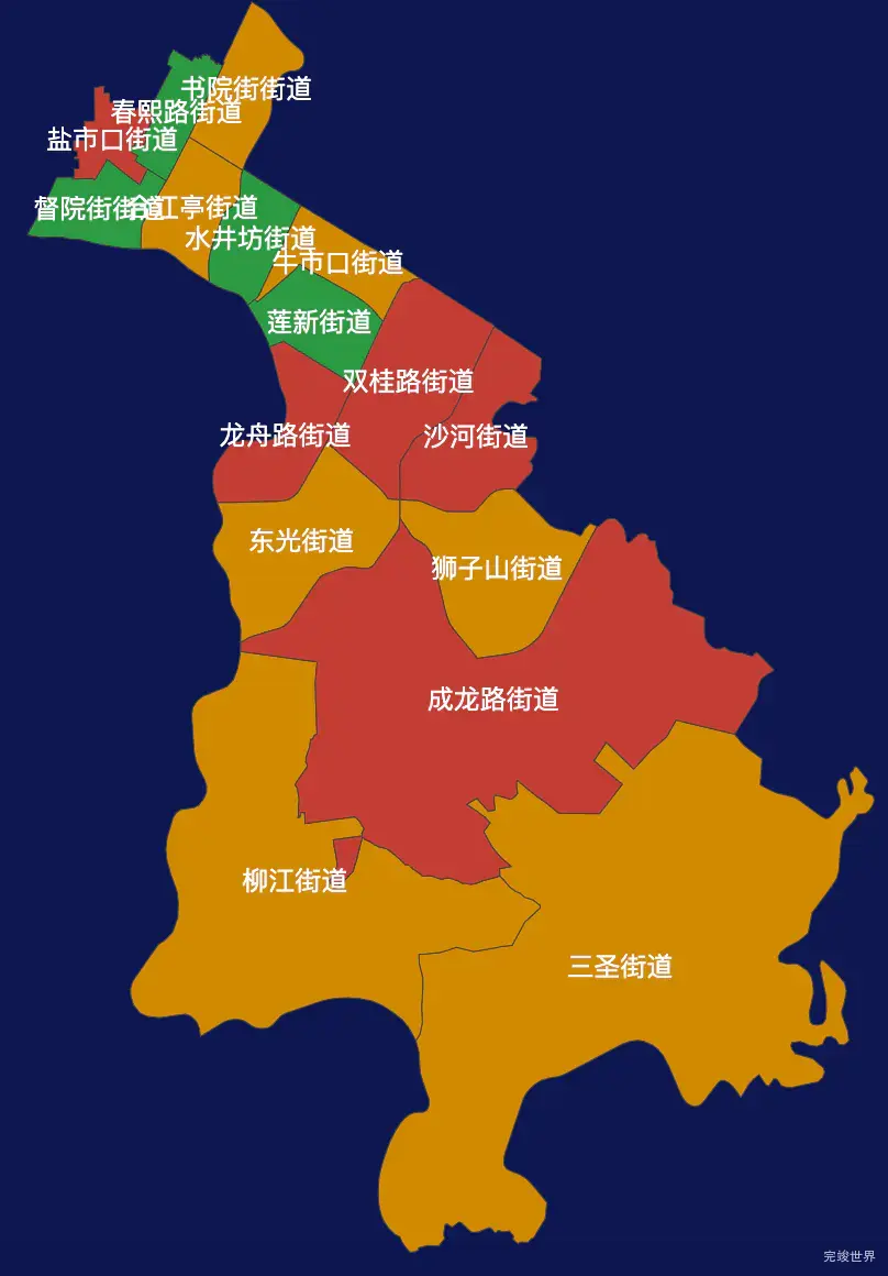 echarts成都市锦江区geoJson地图定义颜色