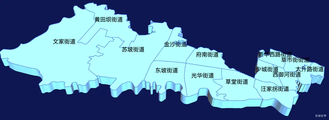 echarts成都市青羊区geoJson地图3d地图