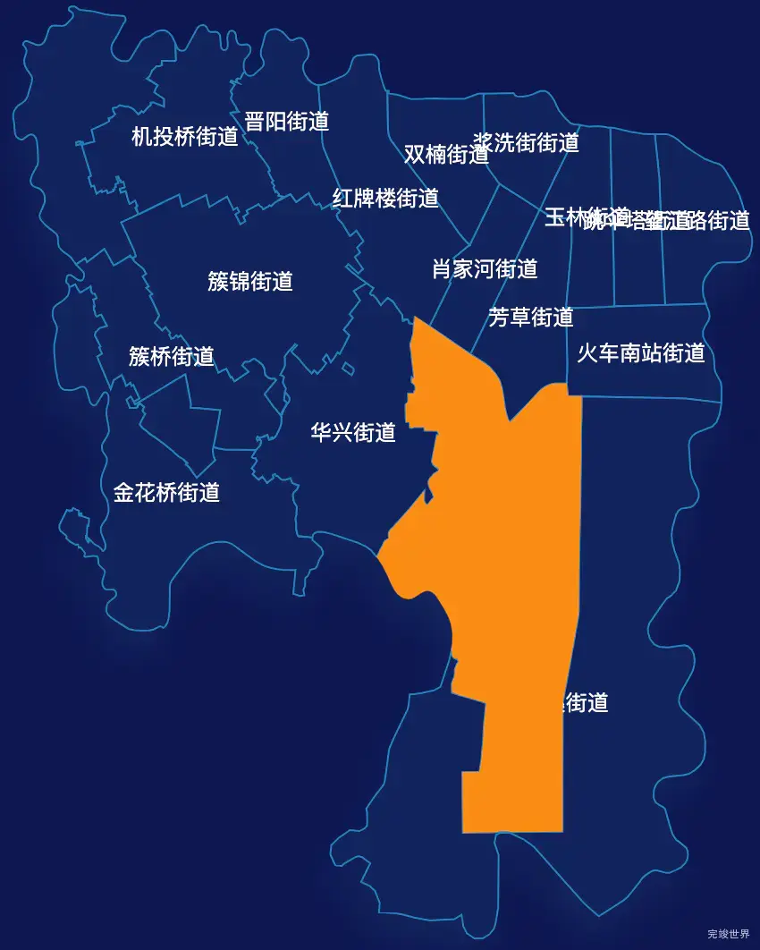 echarts成都市武侯区geoJson地图点击地图获取经纬度