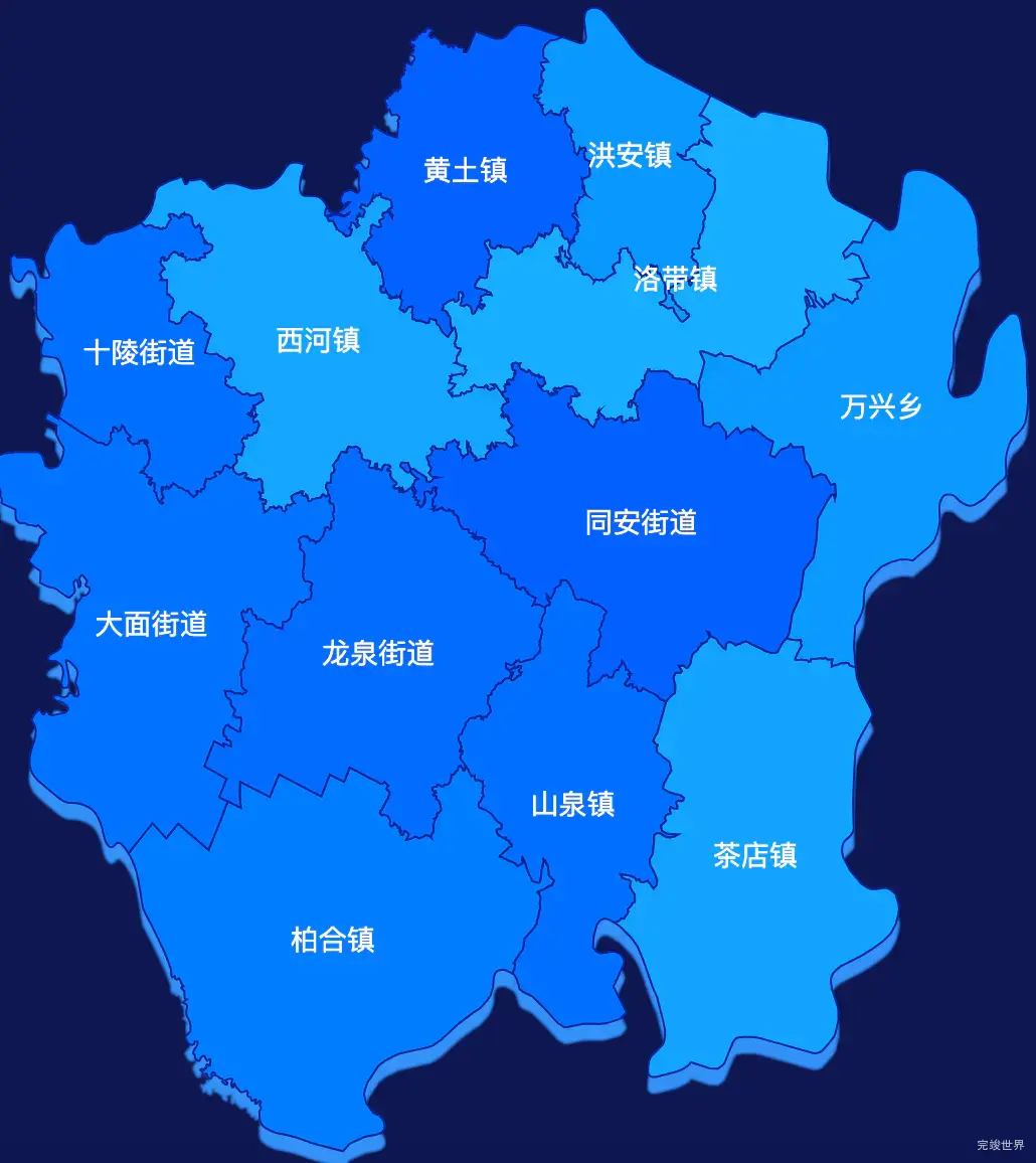 echarts成都市龙泉驿区geoJson地图 visualMap控制地图颜色