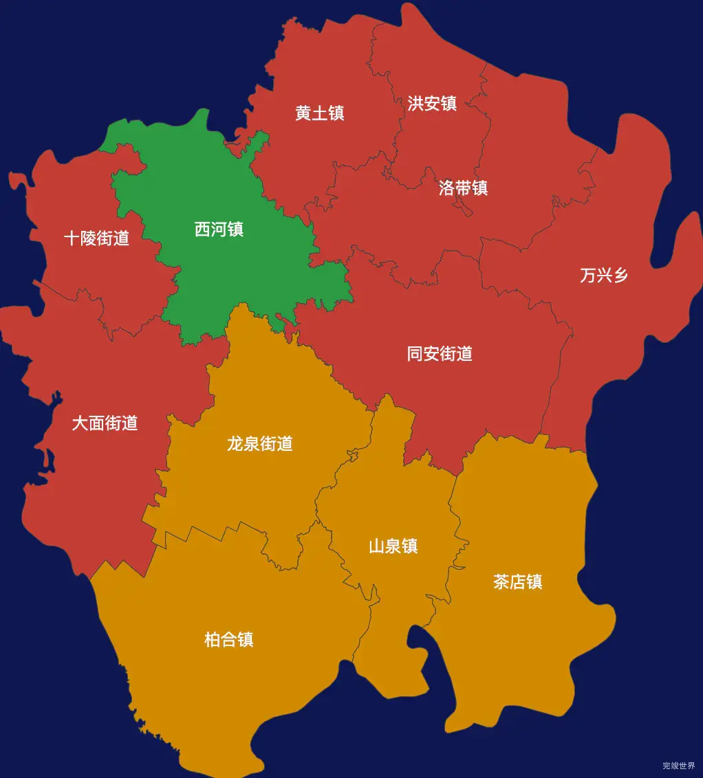 echarts成都市龙泉驿区geoJson地图定义颜色