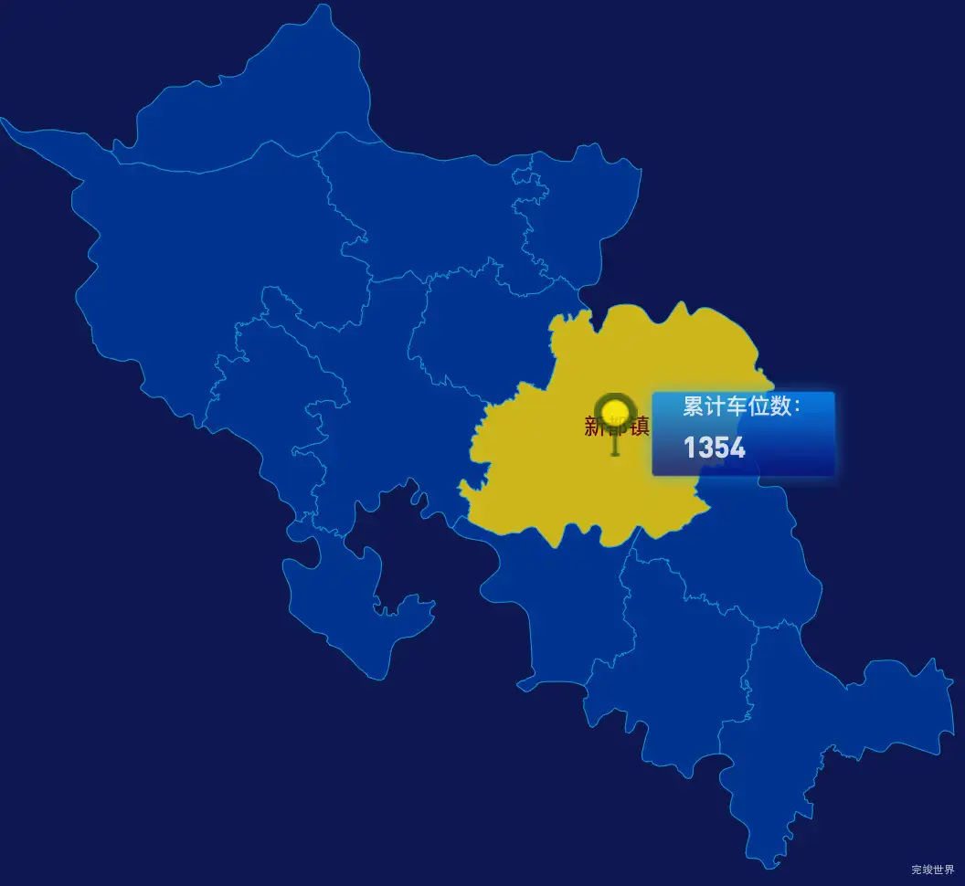 echarts成都市新都区geoJson地图点击地图插小旗