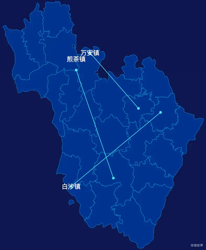 echarts成都市双流区geoJson地图自定义引导线