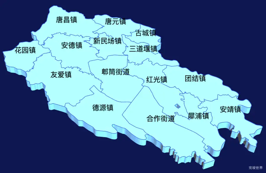 echarts成都市郫都区geoJson地图3d地图