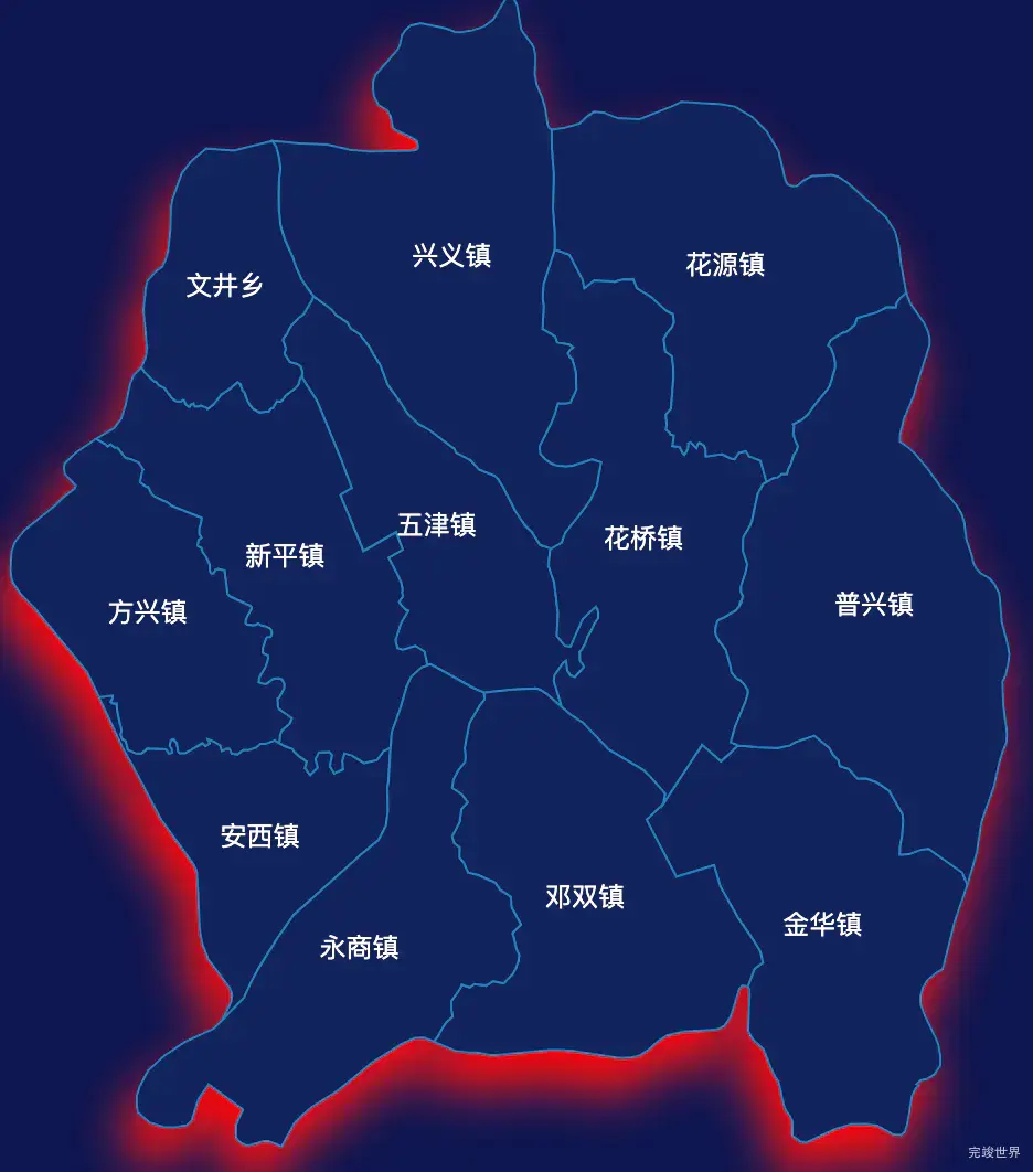 echarts成都市新津区geoJson地图阴影