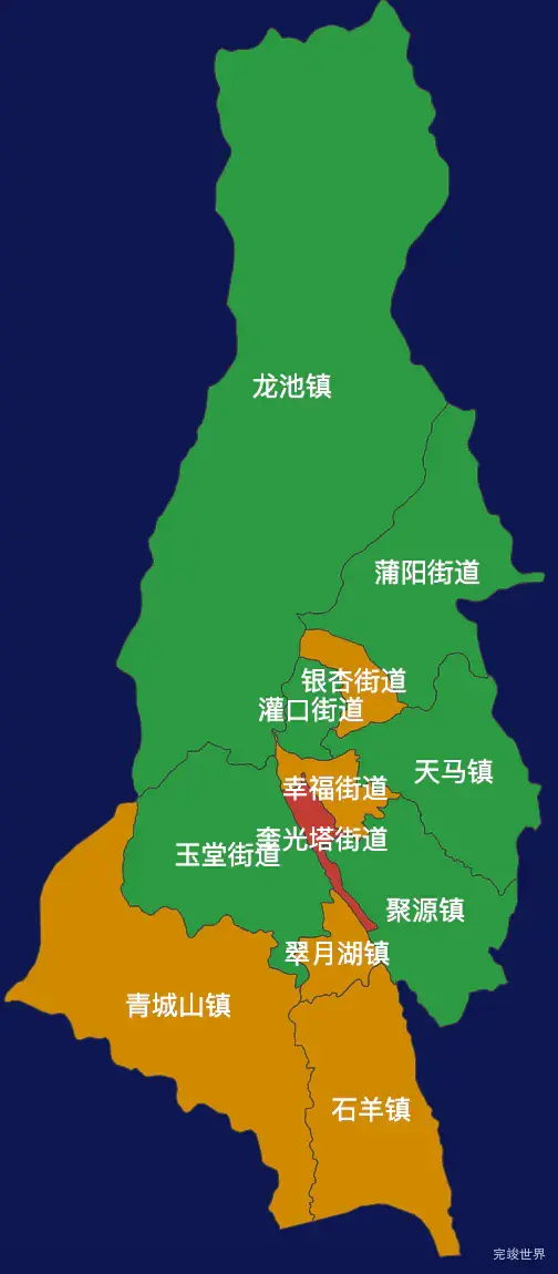 echarts成都市都江堰市geoJson地图定义颜色