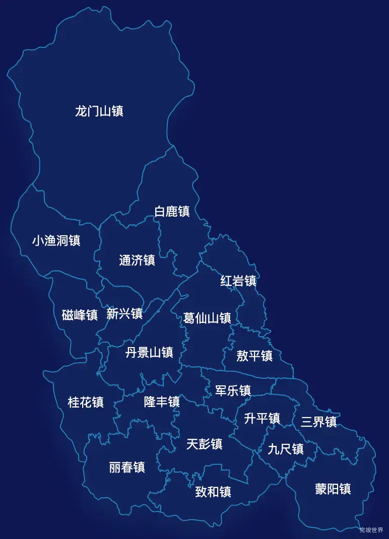 echarts成都市彭州市geoJson地图地图下钻展示