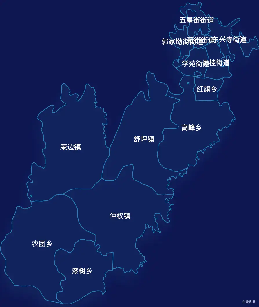 echarts自贡市自流井区geoJson地图地图下钻展示