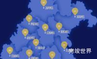 echarts自贡市沿滩区geoJson地图水滴状气泡图代码演示