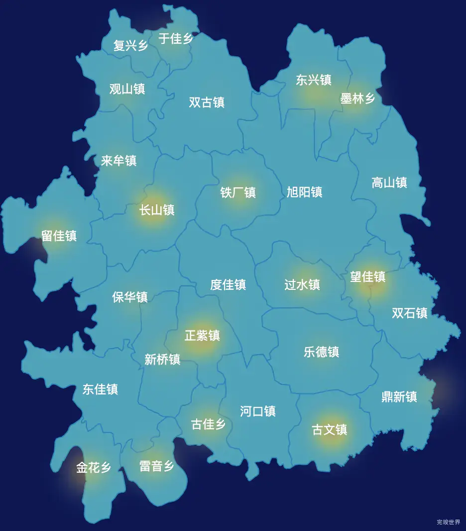 echarts自贡市荣县geoJson地图热力图