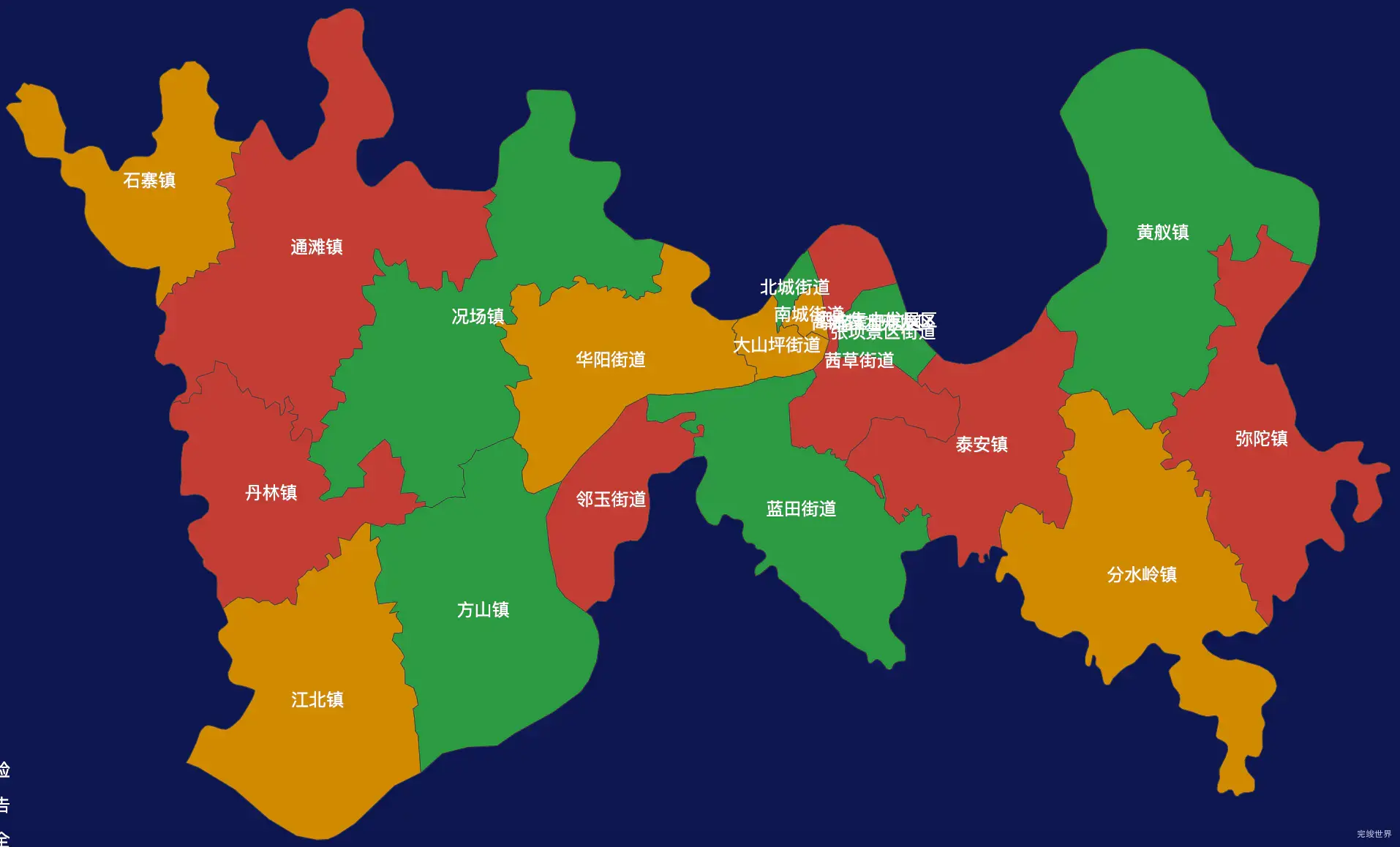 echarts泸州市江阳区geoJson地图定义颜色