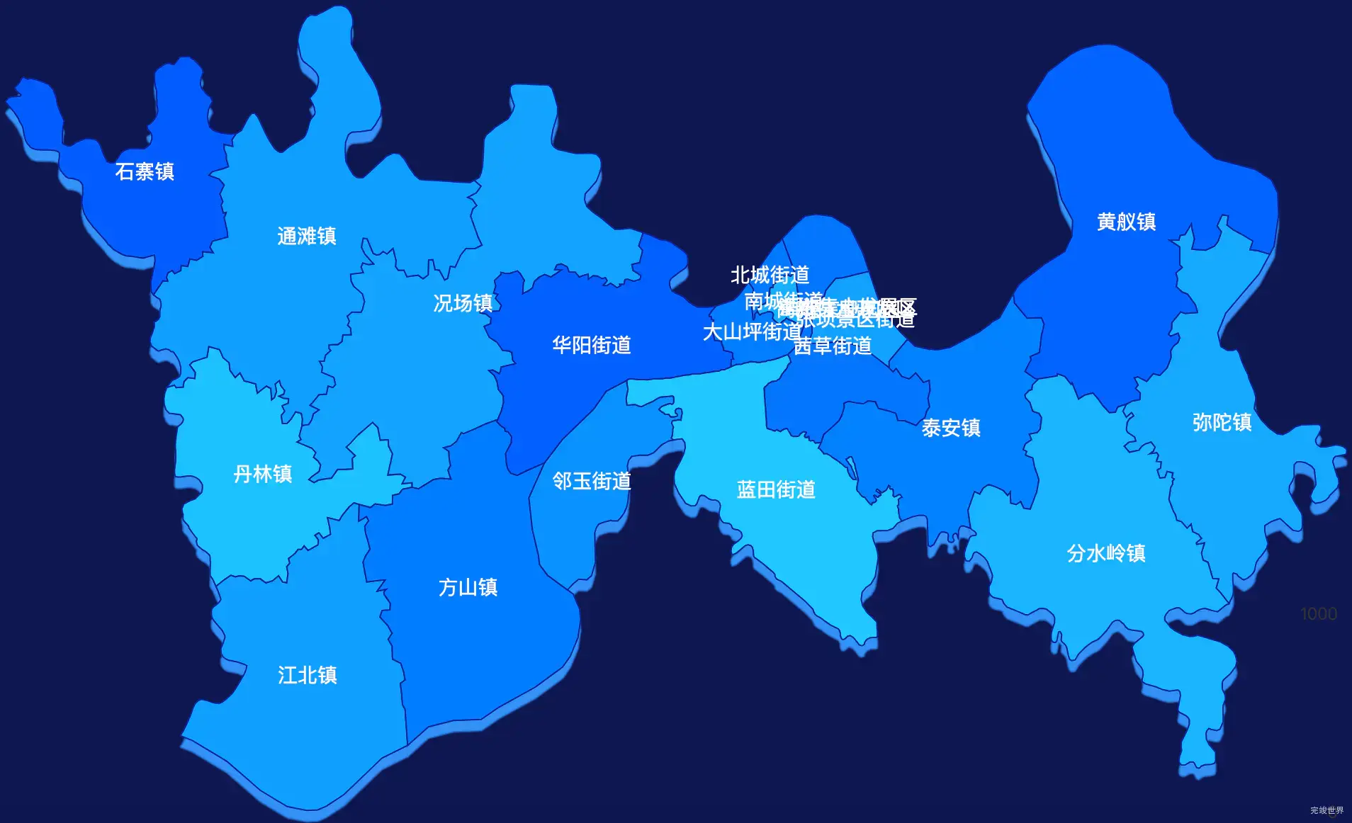 echarts泸州市江阳区geoJson地图 visualMap控制地图颜色