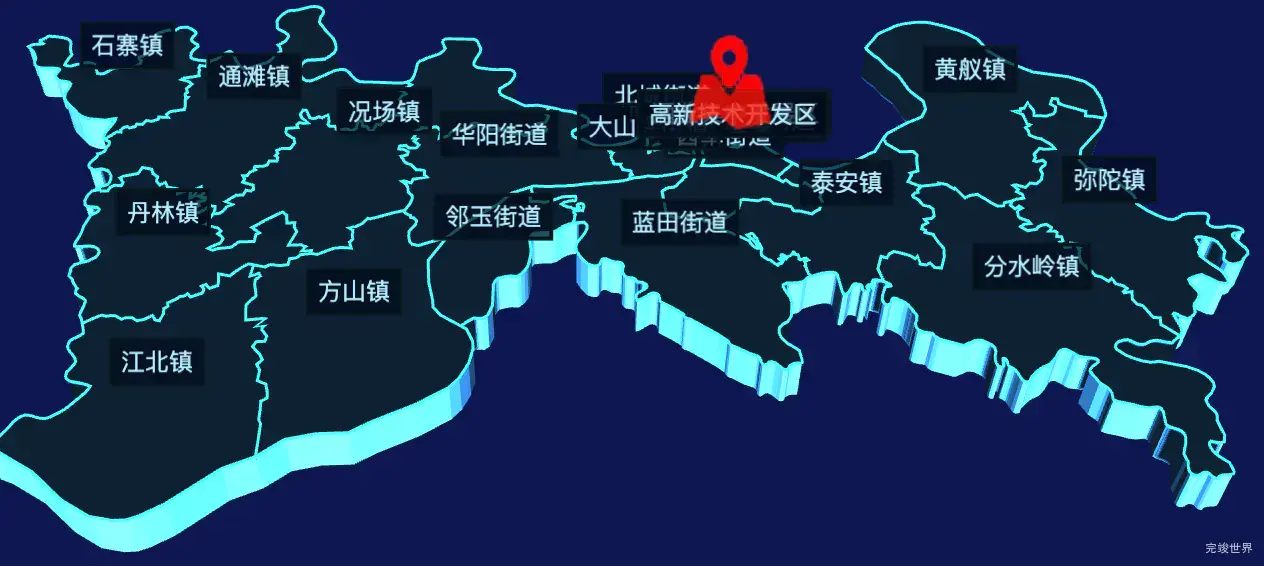 echarts泸州市江阳区geoJson地图3d地图自定义图标