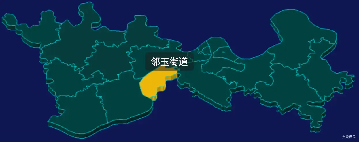 threejs泸州市江阳区geoJson地图3d地图鼠标移入显示标签并高亮