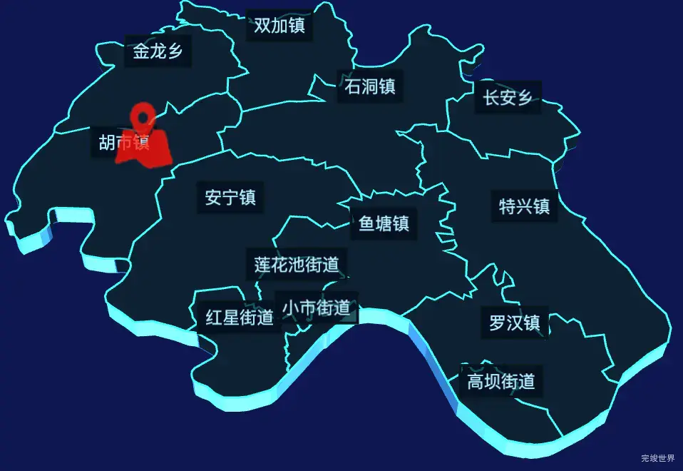 echarts泸州市龙马潭区geoJson地图3d地图自定义图标