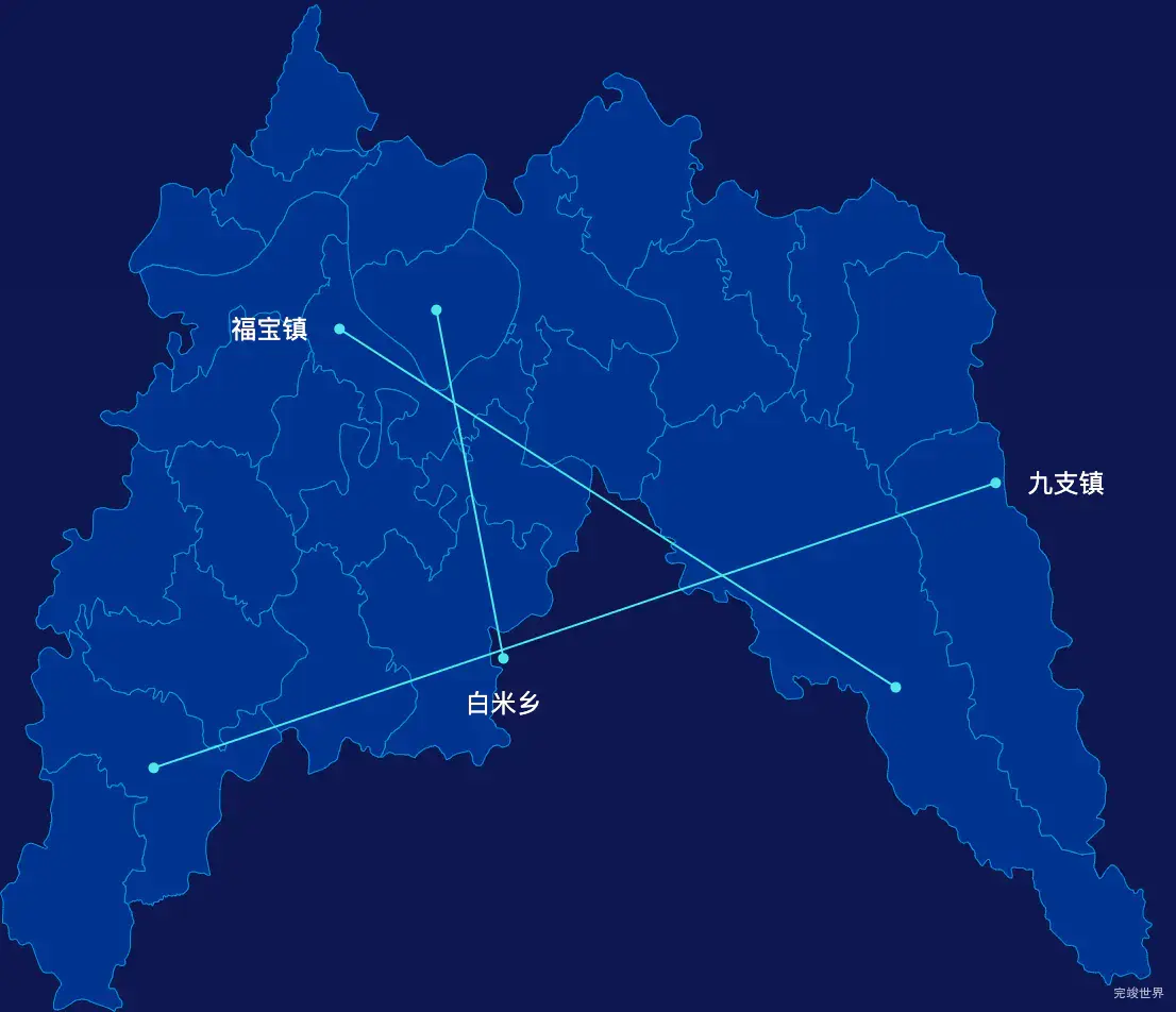 echarts泸州市合江县geoJson地图自定义引导线