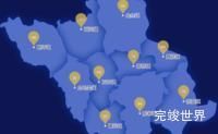 echarts德阳市罗江区geoJson地图水滴状气泡图代码演示