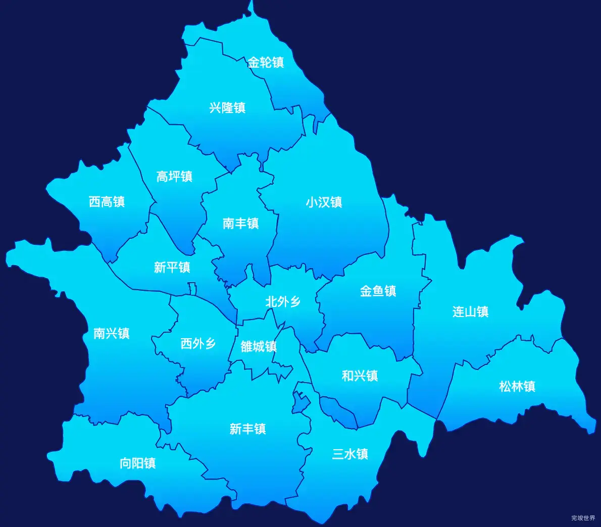 echarts德阳市广汉市geoJson地图局部颜色渐变