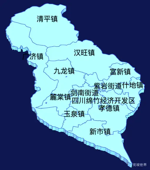 echarts德阳市绵竹市geoJson地图3d地图