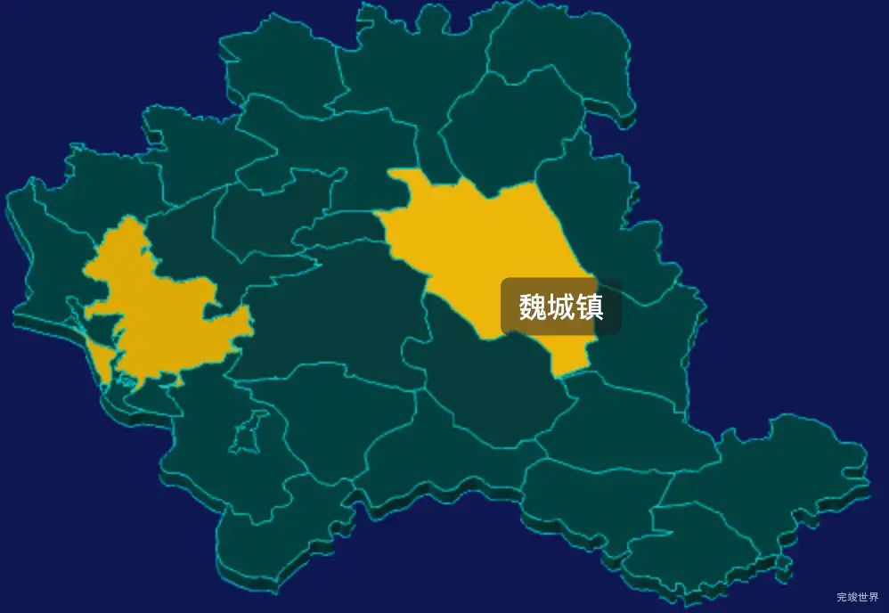 threejs绵阳市游仙区geoJson地图3d地图指定区域闪烁