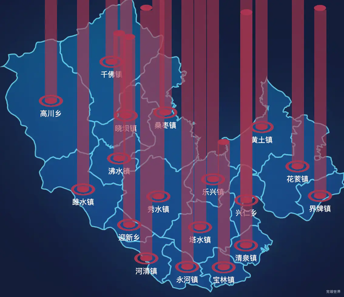 echarts绵阳市安州区geoJson地图添加柱状图