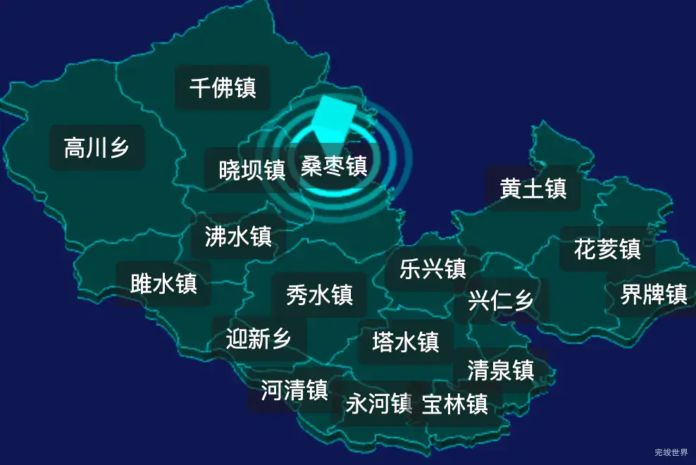 threejs绵阳市安州区geoJson地图3d地图添加旋转棱锥