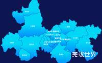 echarts广元市利州区geoJson地图局部颜色渐变效果