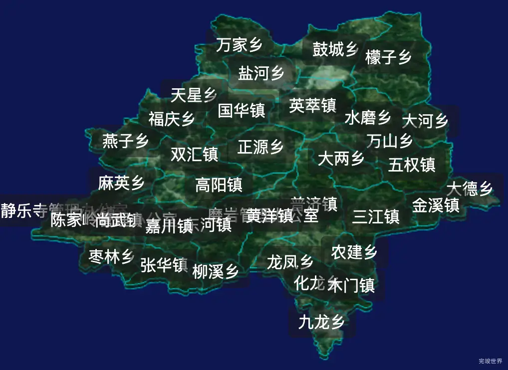 threejs广元市旺苍县geoJson地图3d地图自定义贴图加CSS2D标签