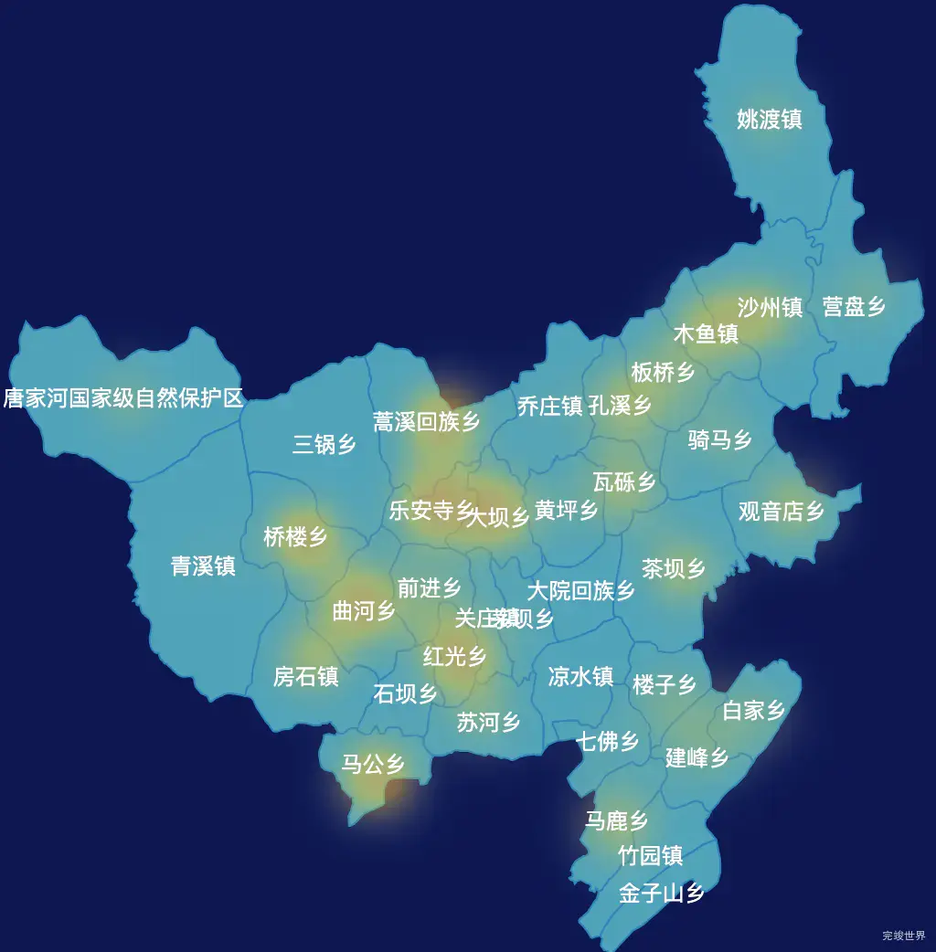 echarts广元市青川县geoJson地图热力图