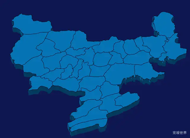 echarts广元市青川县geoJson地图3d地图实例旋转动画