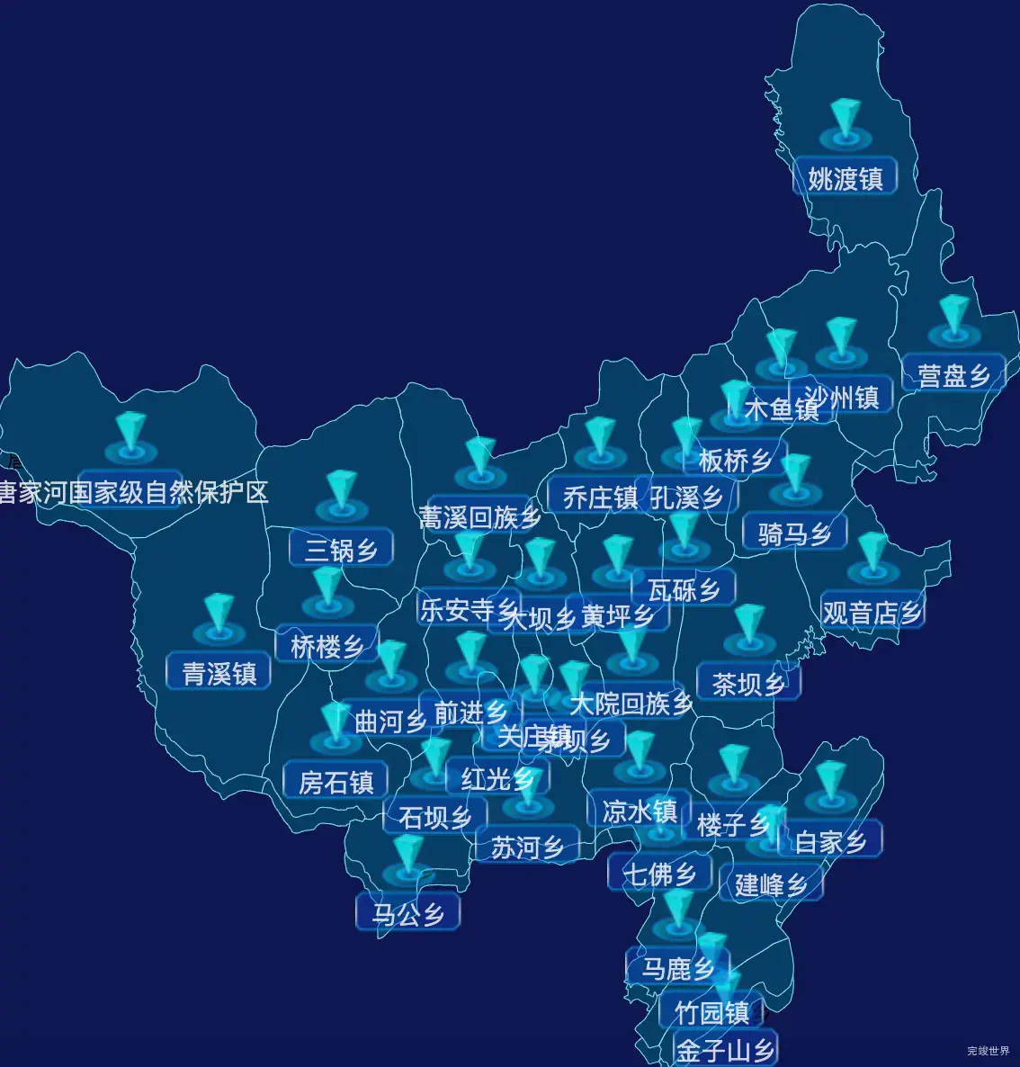 echarts广元市青川县geoJson地图点击跳转到指定页面