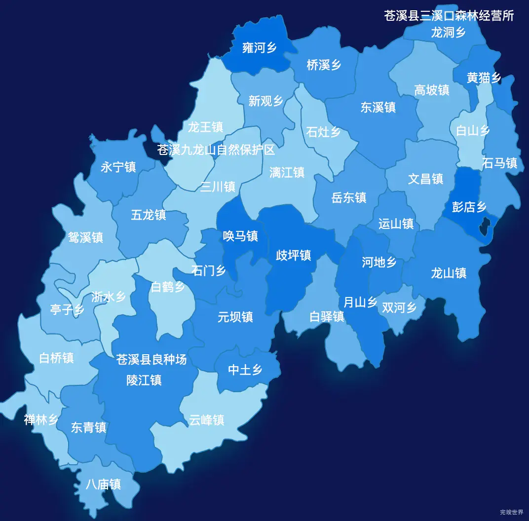 echarts广元市苍溪县geoJson地图 tooltip轮播