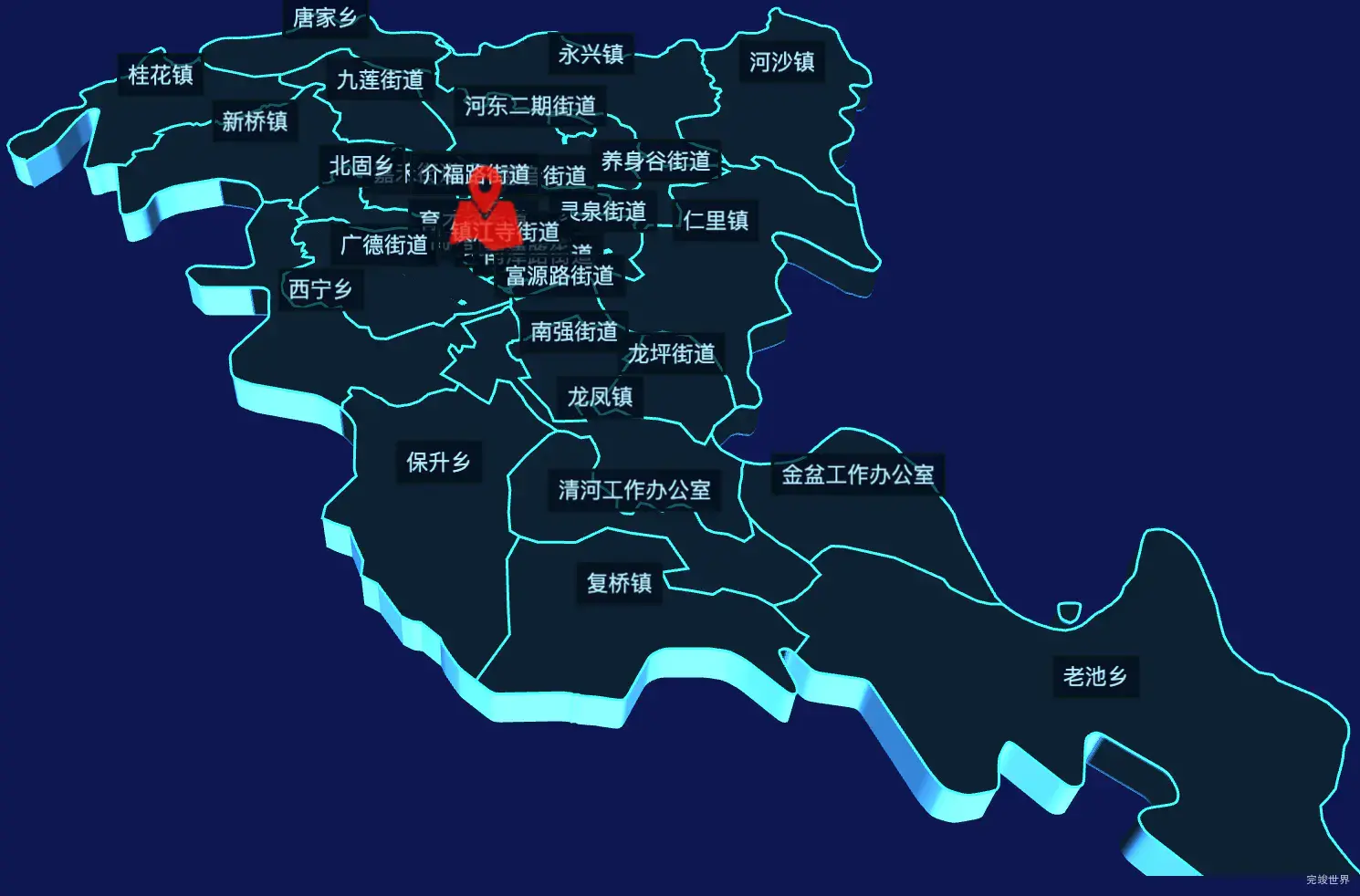 echarts遂宁市船山区geoJson地图3d地图自定义图标