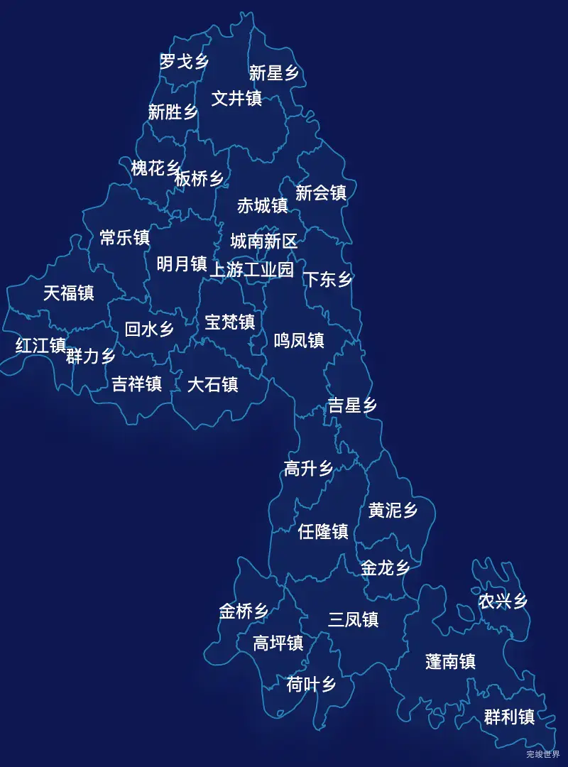 echarts遂宁市蓬溪县geoJson地图地图下钻展示