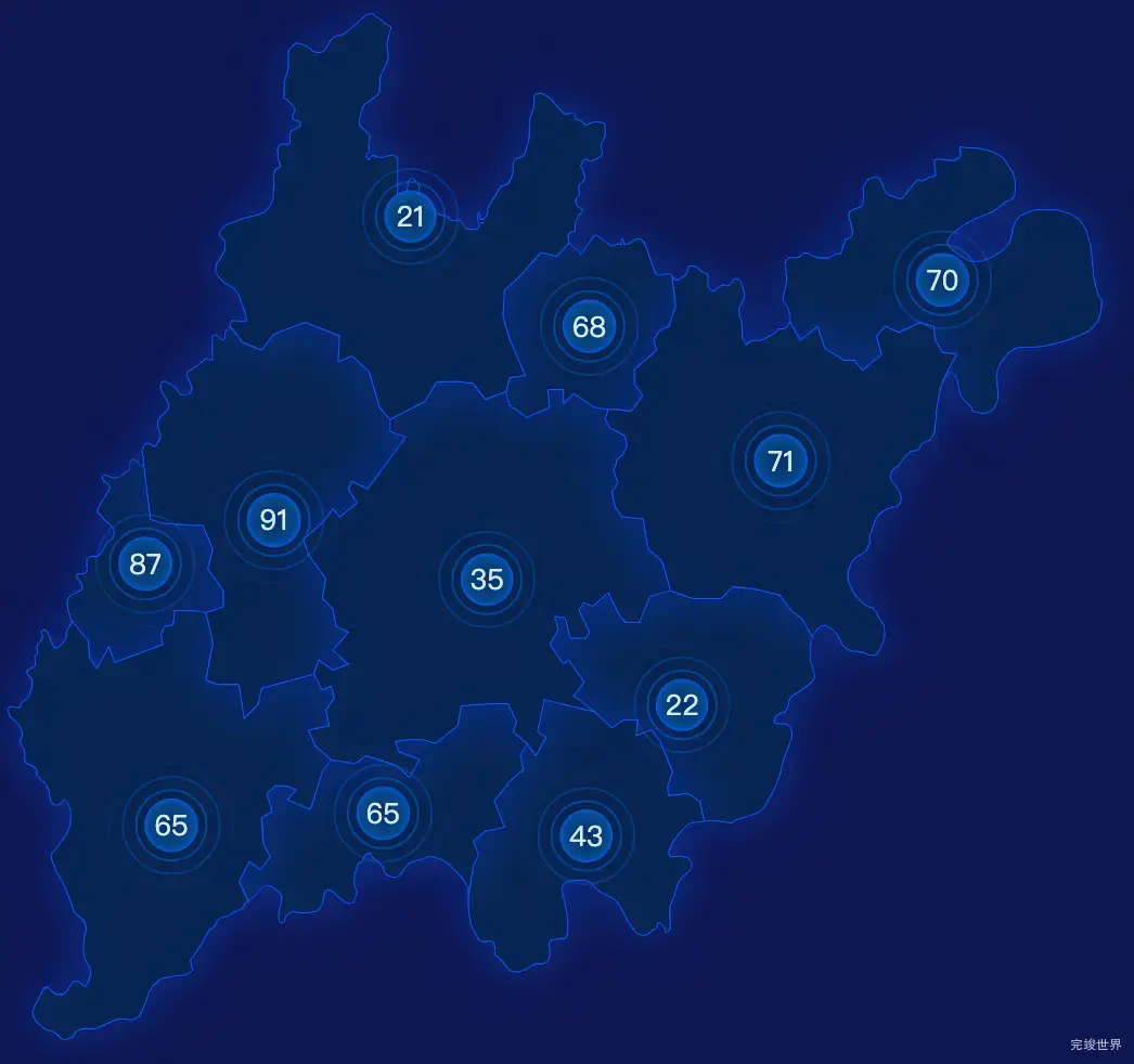 echarts遂宁市大英县geoJson地图圆形波纹状气泡图