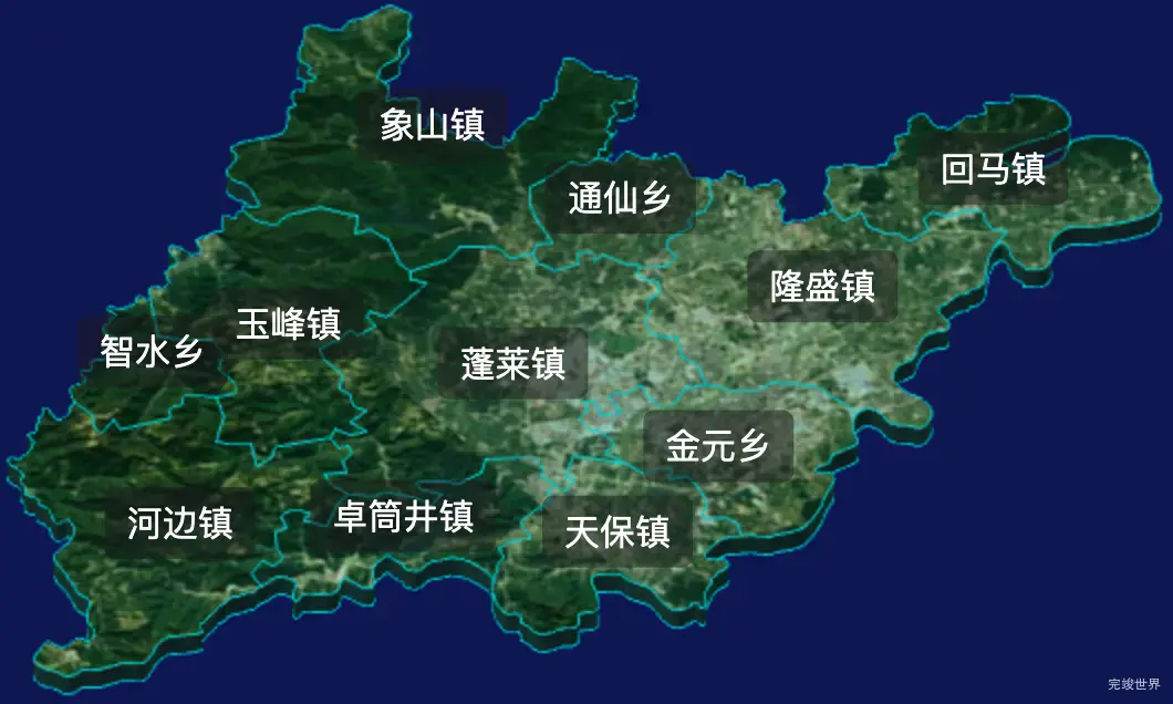 threejs遂宁市大英县geoJson地图3d地图自定义贴图加CSS2D标签