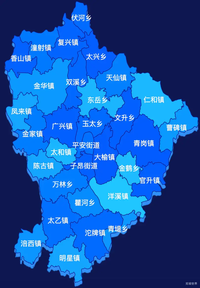 echarts遂宁市射洪市geoJson地图 visualMap控制地图颜色