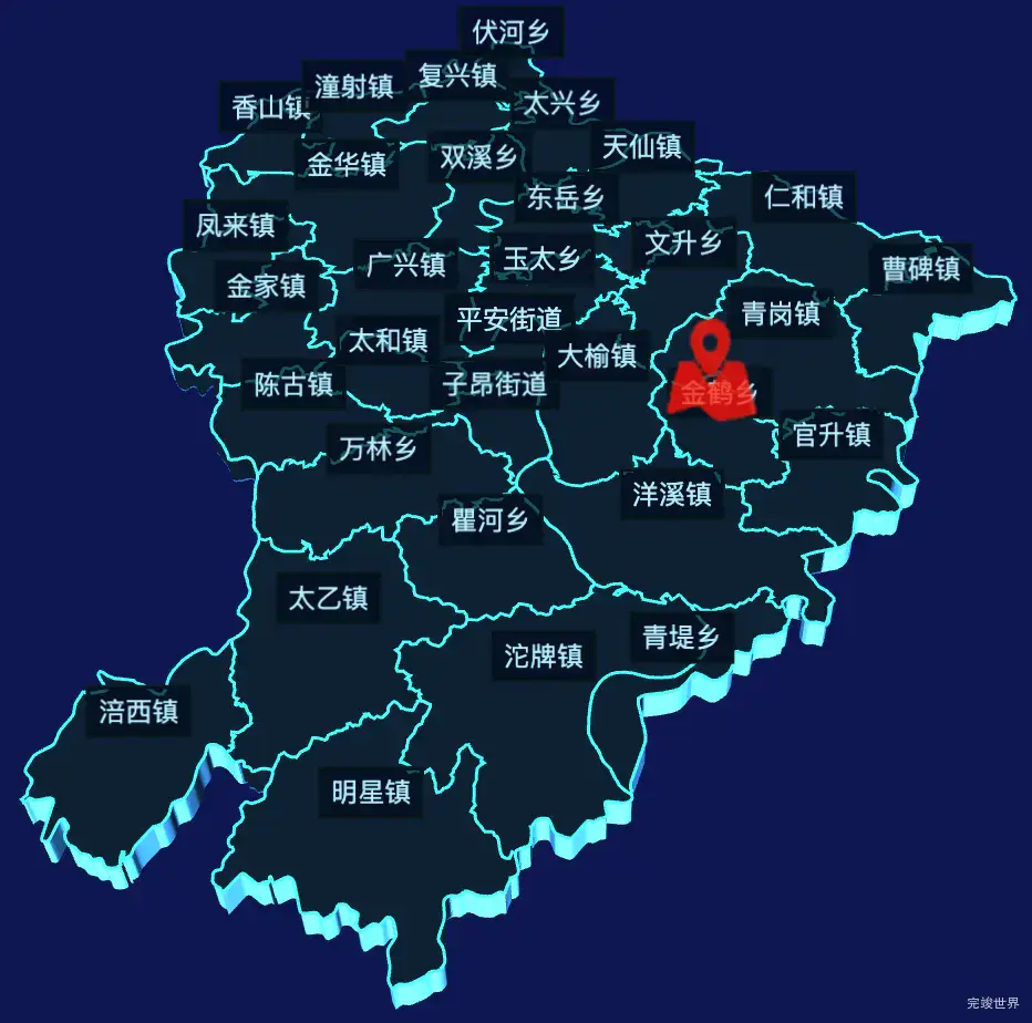 echarts遂宁市射洪市geoJson地图3d地图自定义图标