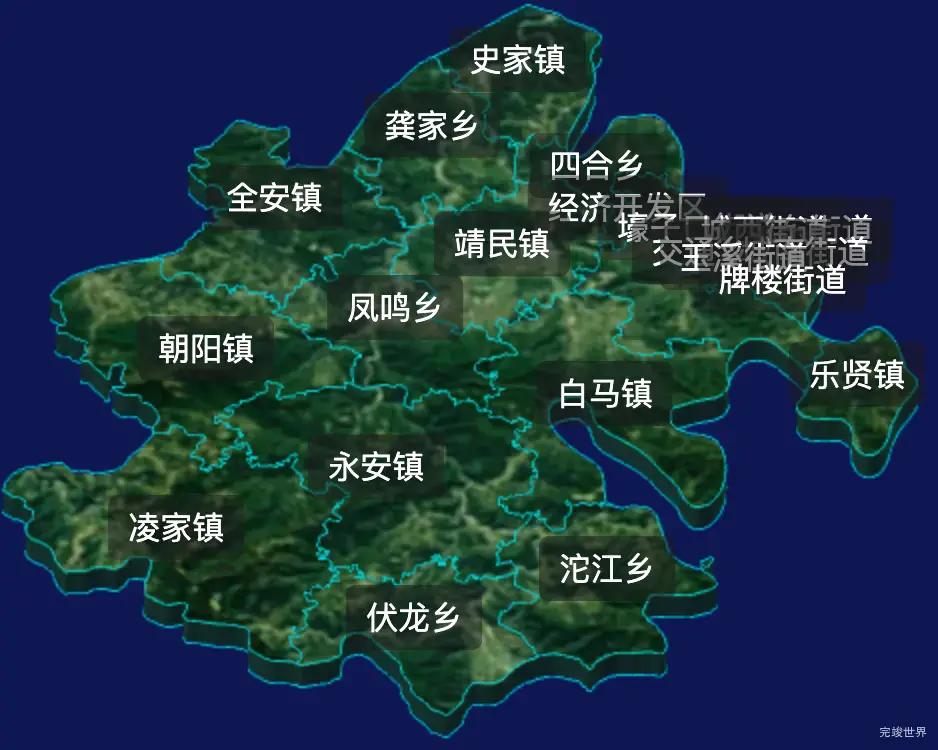 threejs内江市市中区geoJson地图3d地图指定区域闪烁