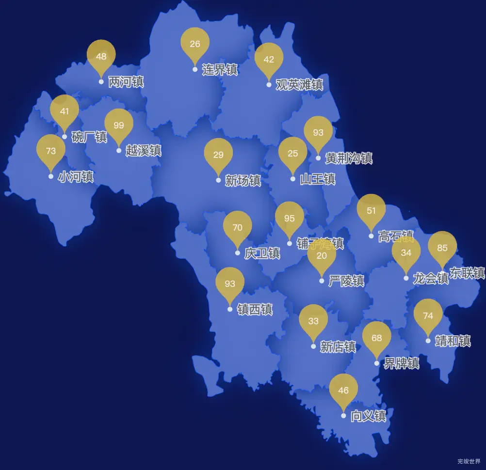 echarts内江市威远县geoJson地图水滴状气泡图