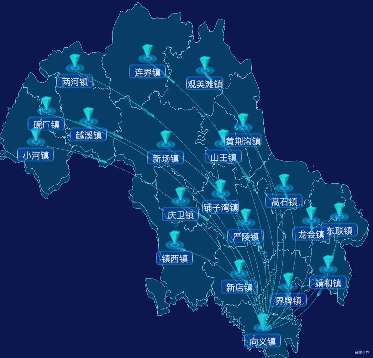 echarts内江市威远县geoJson地图自定义label样式