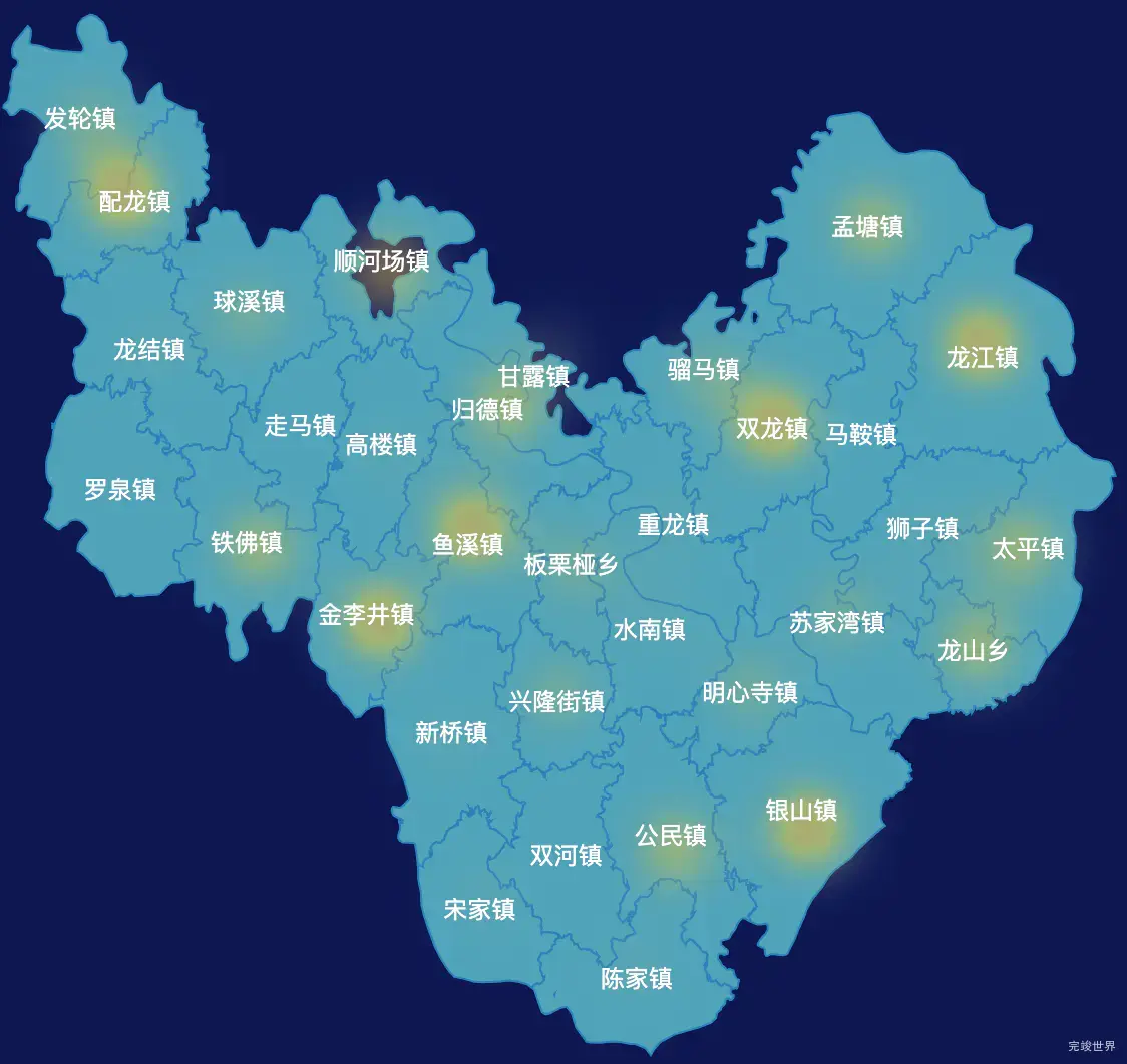 echarts内江市资中县geoJson地图热力图