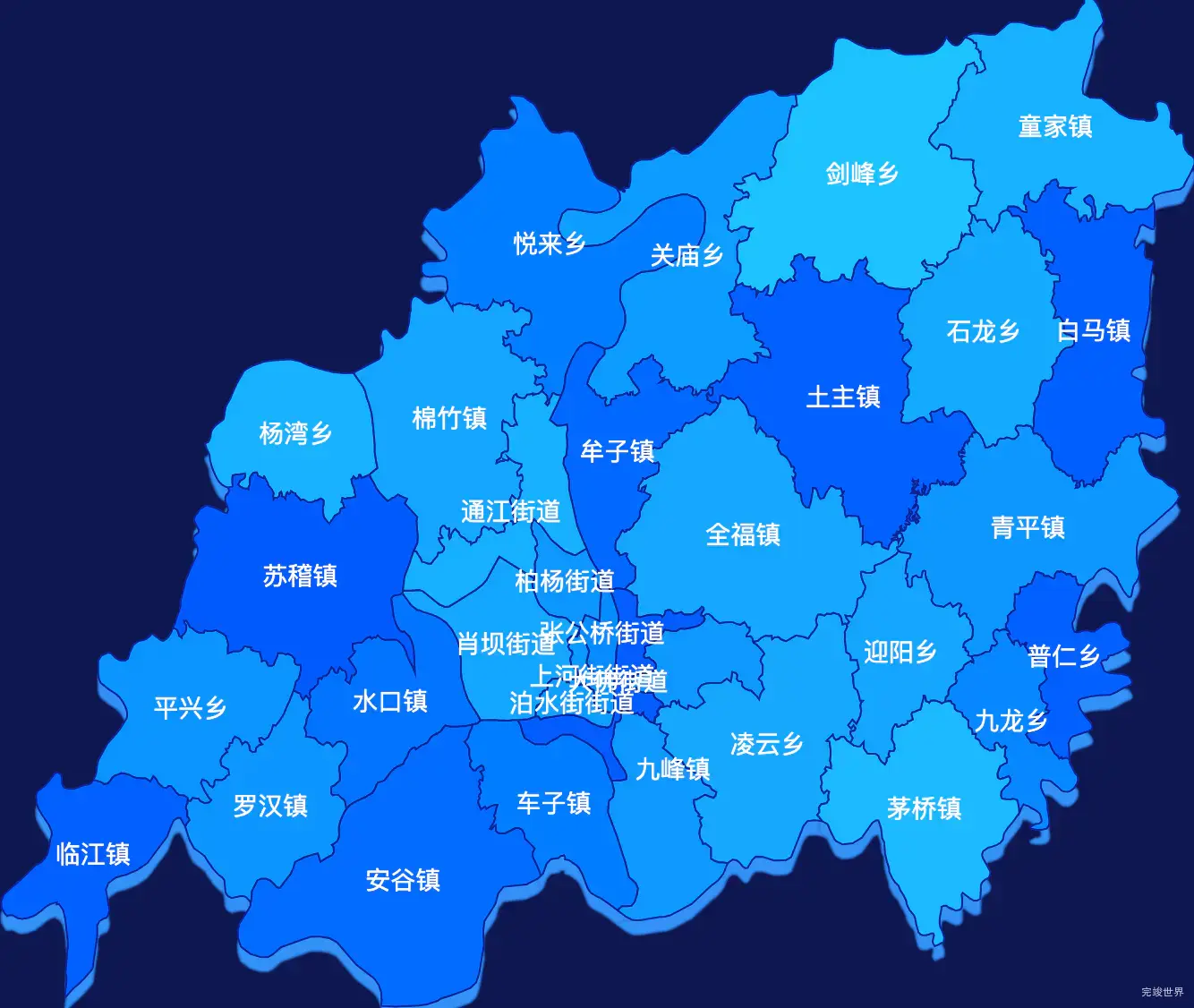 echarts乐山市市中区geoJson地图 visualMap控制地图颜色