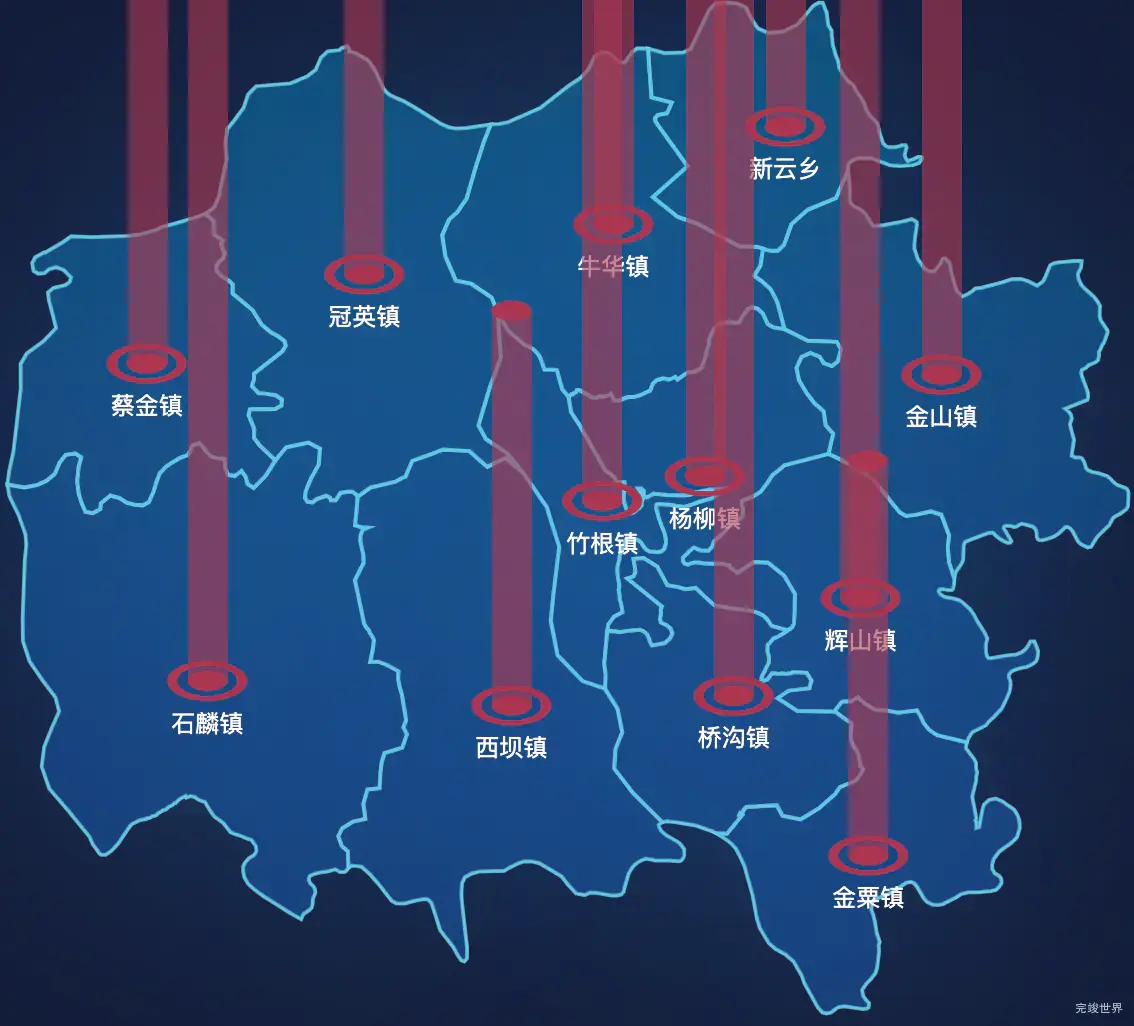 echarts乐山市五通桥区geoJson地图添加柱状图