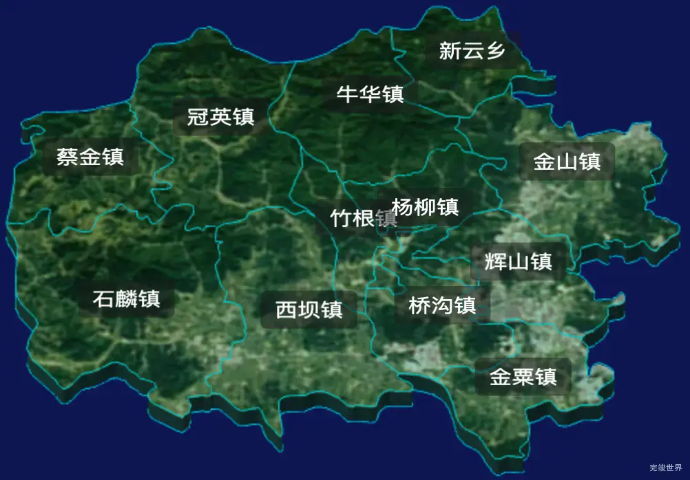 threejs乐山市五通桥区geoJson地图3d地图自定义贴图加CSS3D标签